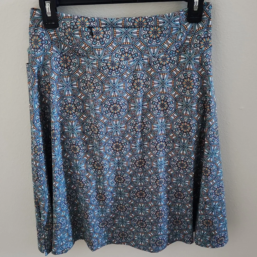 Beroy Blue and Brown A-Line Swim Skirt